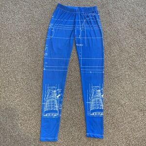 Doctor Who Her Universe Blue Dalek Robot Stretch Leggings S